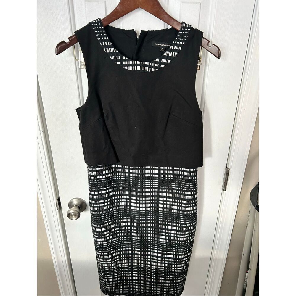 Banana republic black and white work dress size 6 stylish Sleeveless Houndstoot